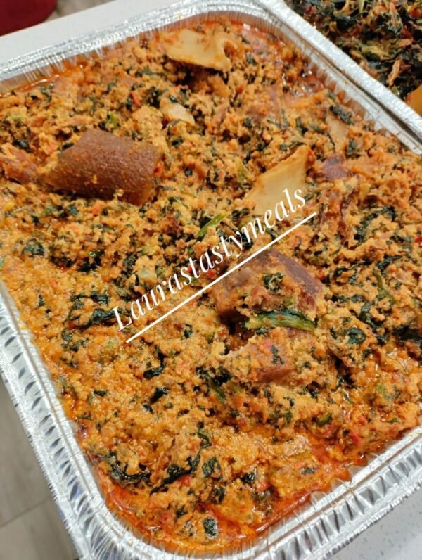 Egusi soup with (beef, ponmo, shaki)