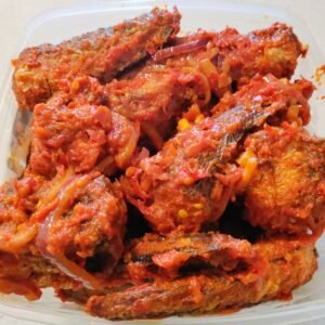 Peppered/stewed hake fish